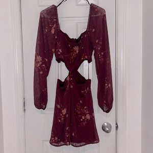 Forever 21 Burgundy Floral Dress